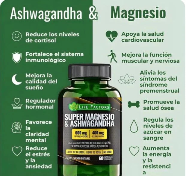 MAGNESIO Y ASHWAGANDHA 2X1