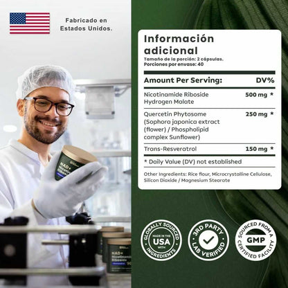 NAD+ Ribósido de Nicotinamida™ + Resveratrol